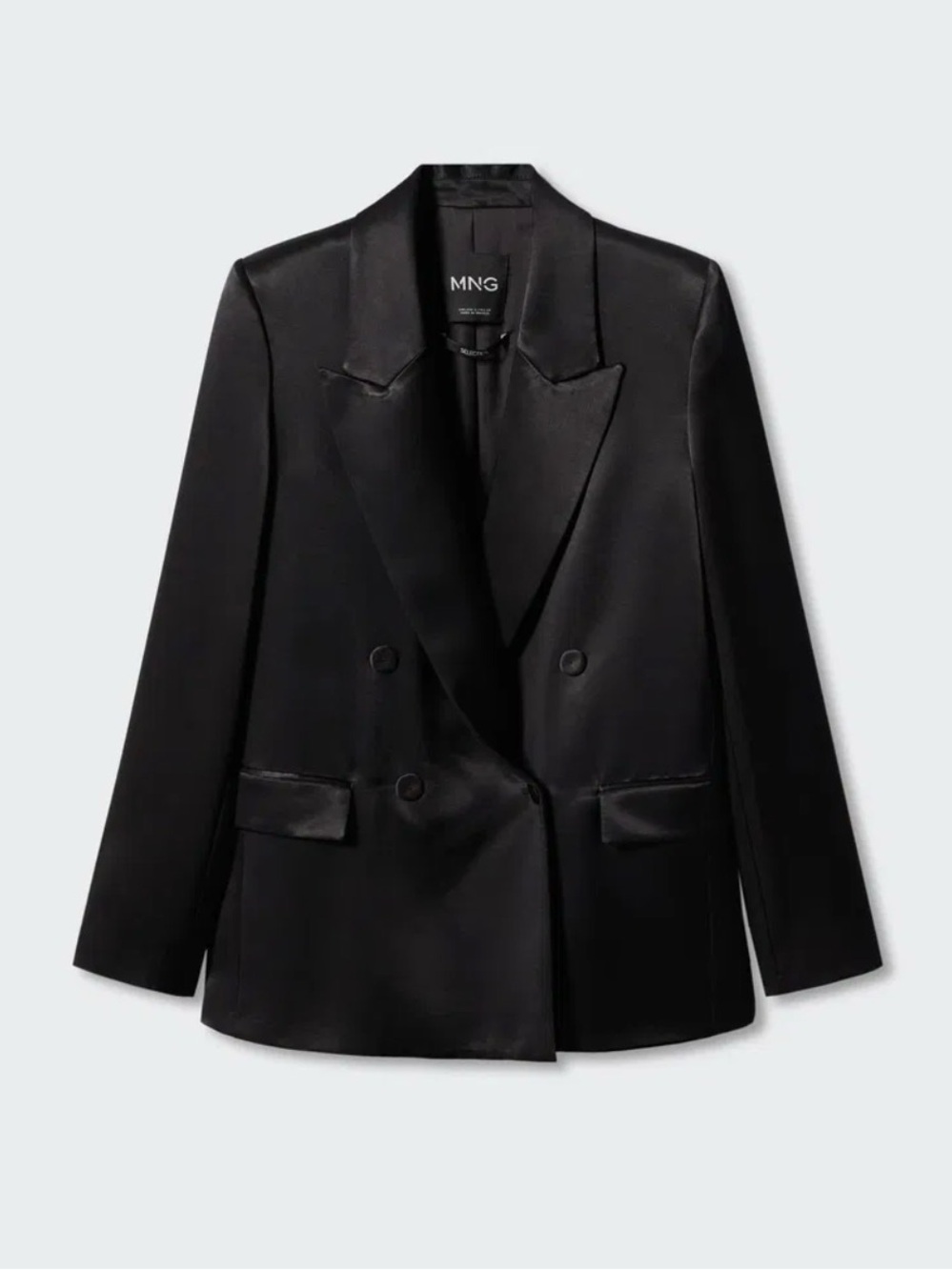 Mango Satin-finish suit jacket / blazer black